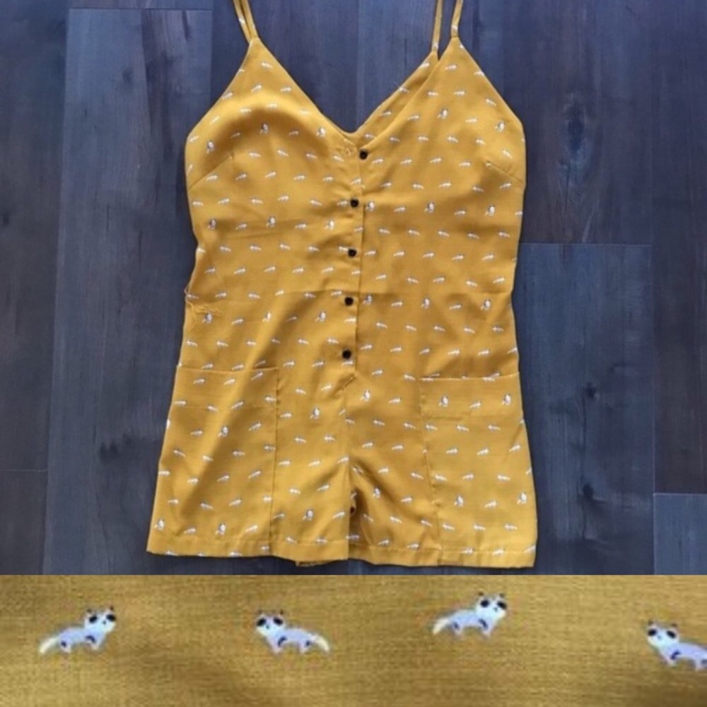 Raccoon-pattern romper